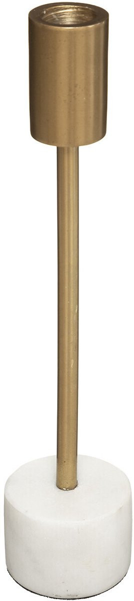 Atmosphera Marmeren Kandelaar Wit en Goud, Hoogte: 27 cm