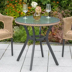Gartentisch Ravenna Glas/Metall ⌀ 70 cm