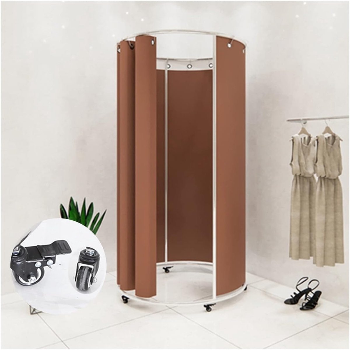 Passende Kamer Mobiele Garderobe met Verrijdbaar Onderstel - 100 cm - Veelkleurig