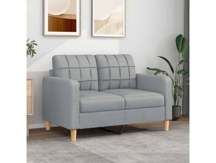 KFPOERTFGD 2-Sitzer-Sofa, Stoff-Couch, Hellgrau, Metallgestell, 120 cm Atmungsaktiv, Robuste Metallkonstruktion, Modernes Design
