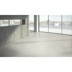 Parador Modular ONE Designboden Lärche Apollo Weiss Naturstruktur Designboden Fischgrät 840x140x9 mm