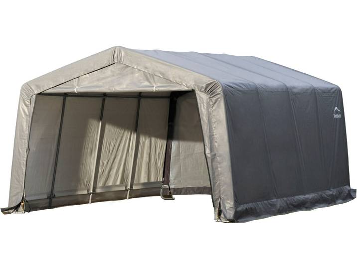 Foliengerätehaus SHELTERLOGIC Weidezelt Garage , grau, Polyethylen (PE), Gerätehäuser, Foliengerätehaus, 18 m², Grau