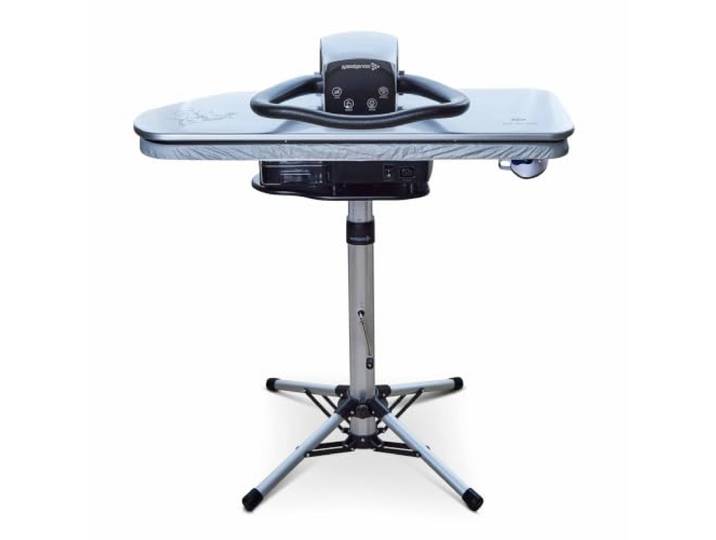 Speedypress 91HD Presse à Repasser à Vapeur Professionnelle Argenté 91cm avec Support (+ Fer à Repasser\, Cartouche de Filtrage d'Eau Supplémentaire\, Housse de Rechange et Mousse)