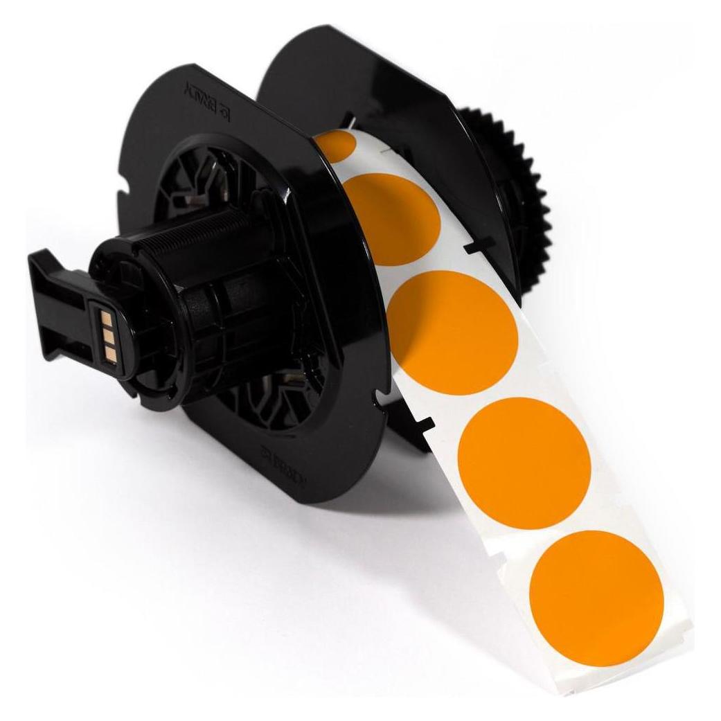 Brady B30-D35-595-OR, Prüfplakette, Vinyl, rund ⌀ 35 mm, orange (750 Etiketten) (B30-D35-595-OR)