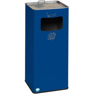 VAR Aschenbecher B32R, 3083, enzianblau, für Outdoor, 2in1, Aschenbecher & Mülleimer aus Metall, 33 x 71cm, 53 Liter