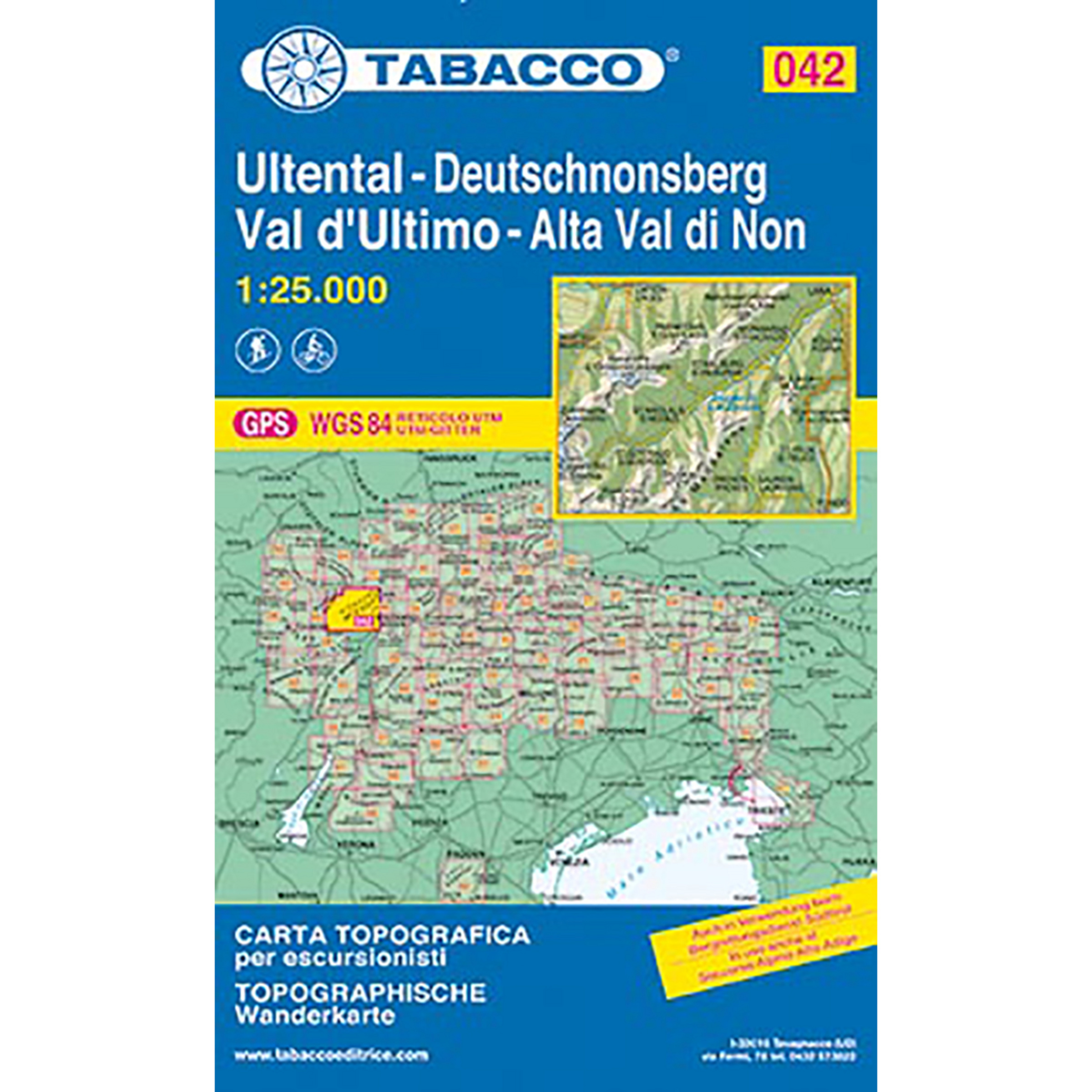 Tabacco Ultental 042 Wanderkarte Topografische Karten