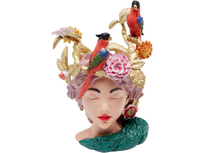 Dekovase KARE DESIGN Paradise Lady 35cm , bunt (mehrfarbig), B:24cm H:34cm T:20cm, Polyresin (Kunststein), Vasen, Dekovase