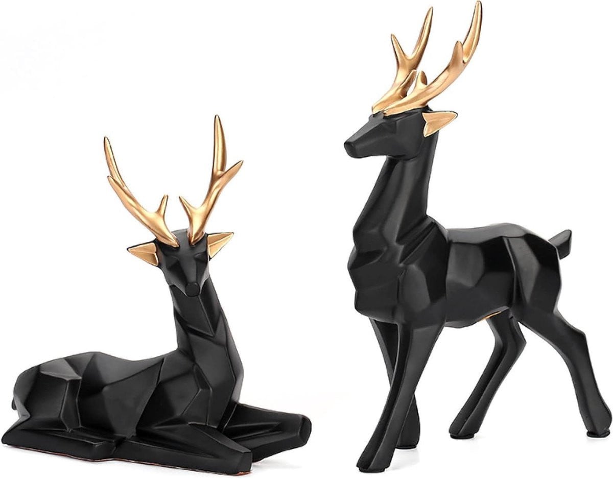 Bruin Herten Standbeeld Hars Sculptuur Familie Afbeelding voor Huis Decoratie