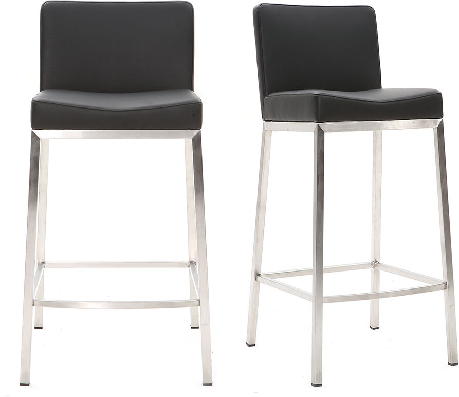 Miliboo Design-Hocker 66 cm Schwarz 2er-Set EPSILON