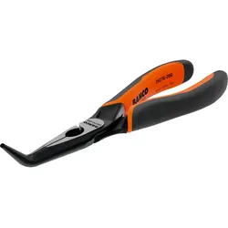 Bahco, Zange, ERGO Flachrundzangen mit Öffnungsfeder, Zwei-Komponenten-Griffen und um 45° abgewinkelter Spitze (200 mm)