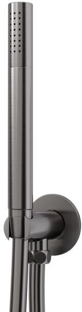 Steinberg Serie 100 Handbrausegarnitur 1001670 BGM mit Wandanschlussbogen und Brauseschlauch 1500mm, brushed gunmetal