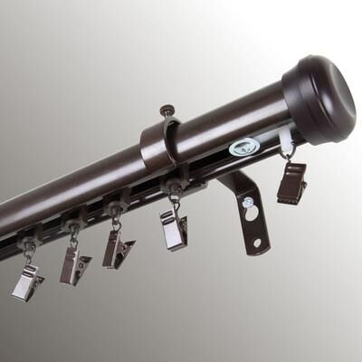 Rod Desyne "Roslin Traverse Curtain Rod Set, 110"" to 156"", Cocoa"