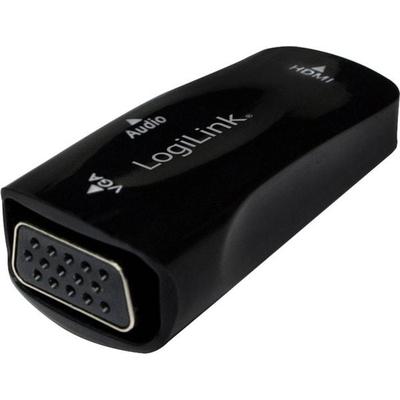 LogiLink CV0108 Adapter [1x HDMI-Buchse - 1x VGA-Buchse] Schwarz