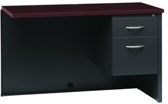 Hirsh 24D x 48W Right Hand Return for Single Pedestal Desk, Charcoal / Mahogany