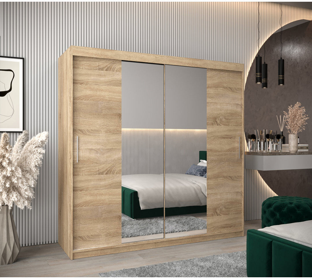 Brayden Studio Atoria 2 Door Wardrobe Sonoma Oak 200cm W X 62cm D