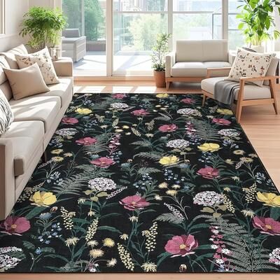 Garvee Rustic Wildflower Meadow Area Rug