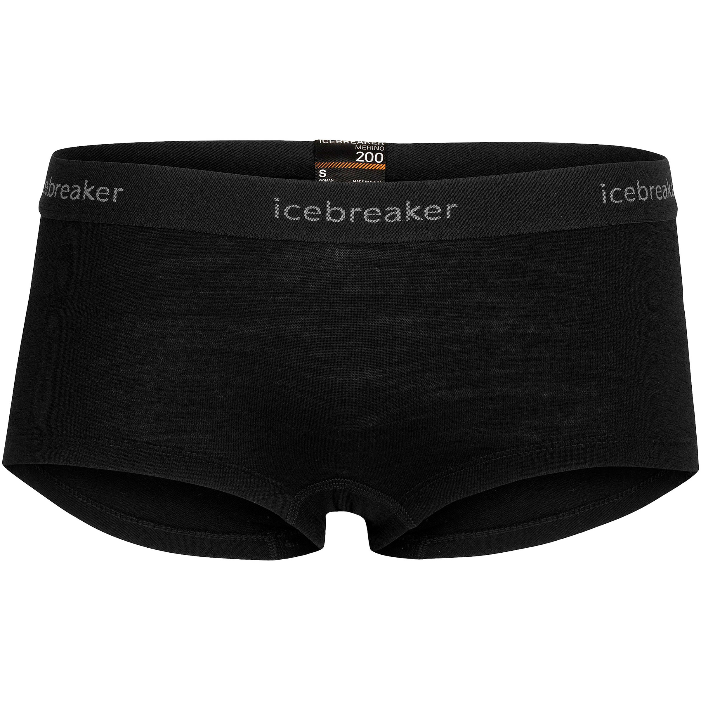 Icebreaker 200 Oasis Boy Damen Kurze Unterhose schwarz Größe L Hautfreundlich Merinowolle