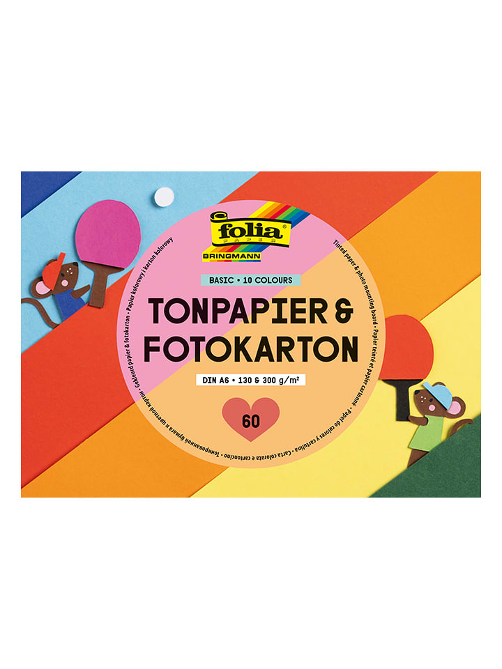 folia PAPER Tonpapier- und Fotokarton-Block "Basic" - A6 - ab 4 Jahren - onesize