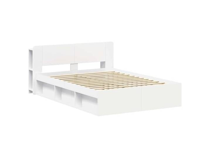 SKTQYQO Bettgestell mit Stauraum, weiß, 160 x 200 cm Technisches Holz, integrierte Schubladen, feste Latten, Unterstützung 200 kg