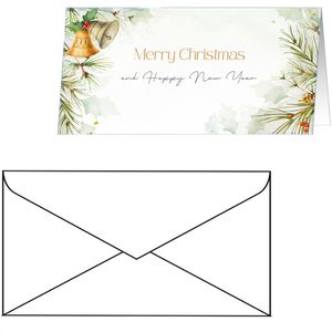 Sigel Weihnachtskarte DS646, Bells, 105 x 210mm, Klappkarte mit Umschlag, 25 Stück