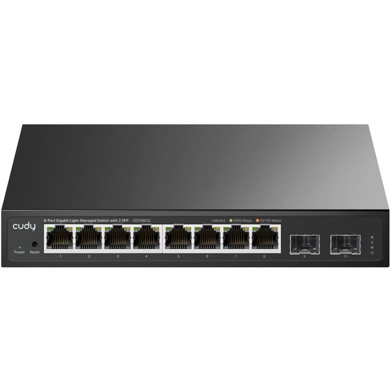 Cudy Switch GS108ES2 - 8 Ports - 8x GE (10/100/1000) - 2x SFP