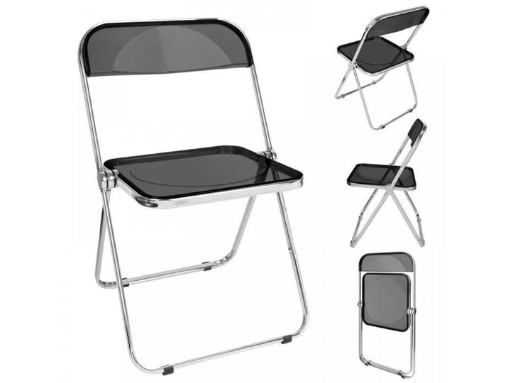 KEDIA Ensemble Table et Chaise Pliable 46*46*75cm Noir Acrylique Grande Capacité de Charge Facile à Nettoyer Durable