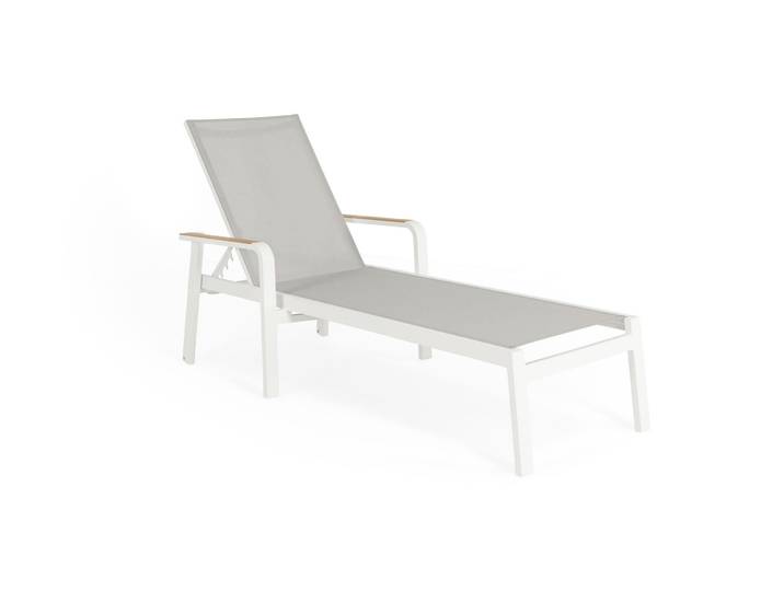 2er Set Suns Tutti Lounger Aluminium Teak Armlehne