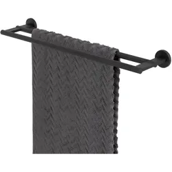 Tiger, Handtuchhalter + Handtuchhaken, Handtuchhalter Noon doppelt 60 cm schwarz