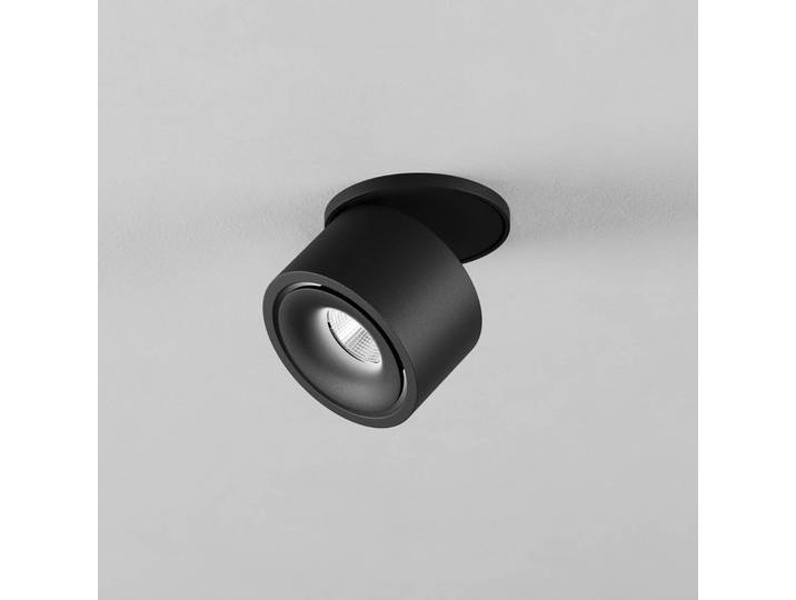 Egger Licht DLS Einbauspot DL Clippo S EP, schwarz, DTW Ø 7,5cm dimmbar, schwarz, für Wohn- / Esszimmer, Aluminium, Modern, Einbauleuchte