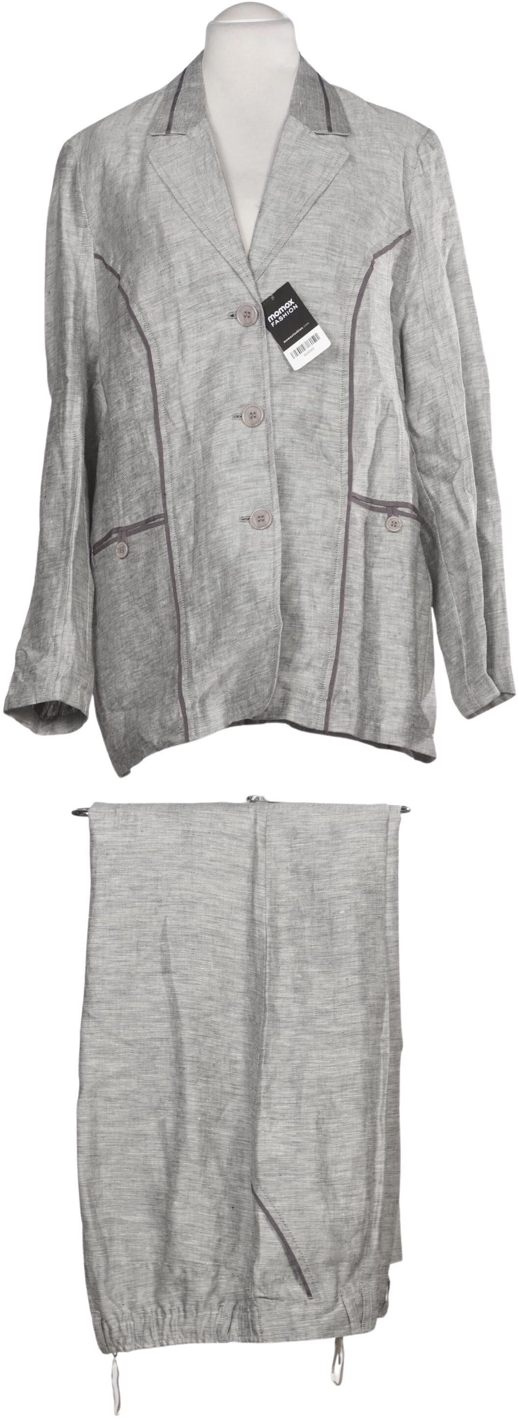 Ulla Popken Damen Anzug oder Kombination, Grau, Gr. EU 46, Leinen / Synthetik - Second Hand