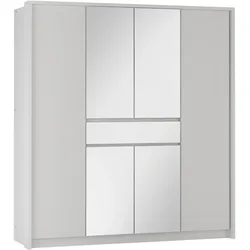 SCHWEBETÜRENSCHRANK RUMBLE 200/217/65 cm 3-türig mit Spiegel Weiß
