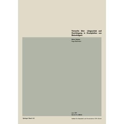 Versuche über Längsschub und Querbiegung in Druckplatten von Betonträgern, Taschenbuch von Badawy,Bachmann, Springer Basel, 978-3-7643-0946-6