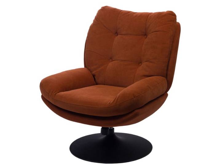 Fauteuil design et confortable pivotant orange