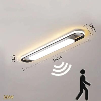 Inspired Living Modern Motion Sensor Ceiling Light Slim LED Ceiling Light For Hallway Bedroom And Closet 48cm And Induction neutral Light 220v