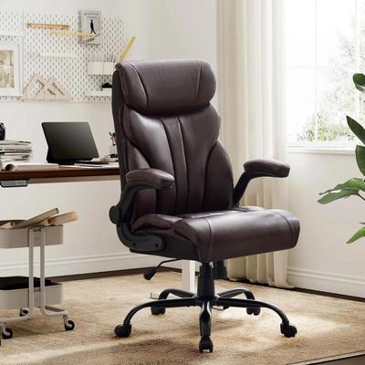 Garvee Ergonomic Office Chair, Wide PU Leather Gaming Chair, 360° Swivel Wheels, Adjustable Height, 350 Lbs Capacity