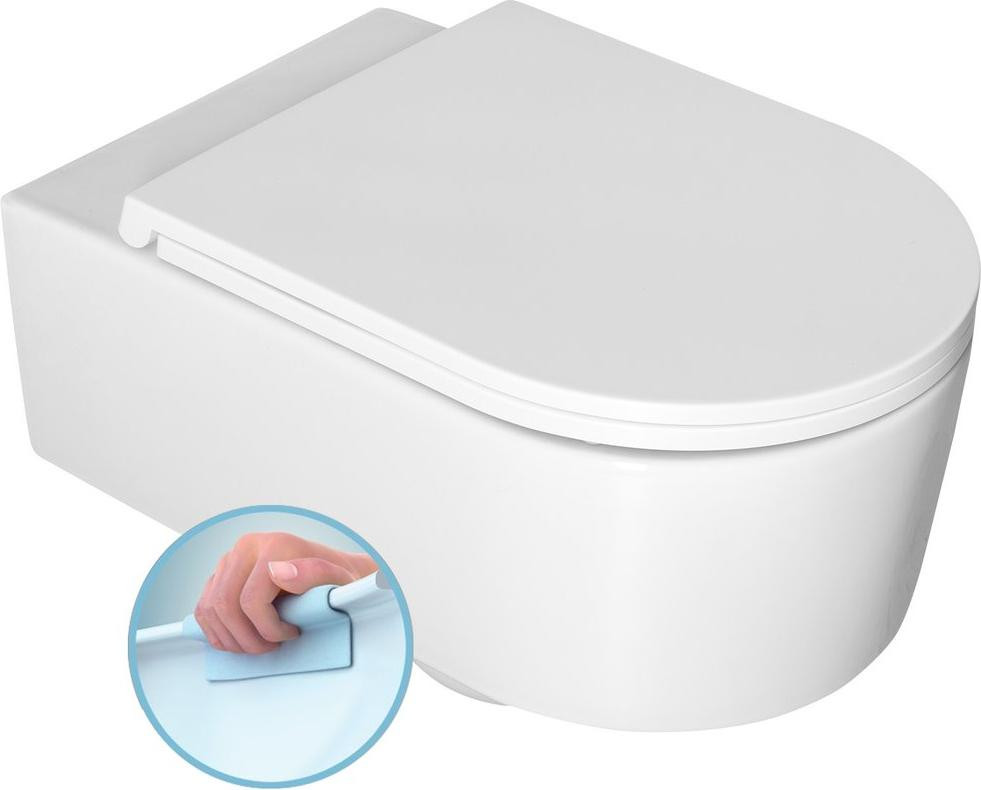 Isvea Wc-hangtoilet, randloos, wit, 36 x 53,5 cm