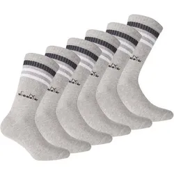 DIADORA Diadora Unisex Tennissocken - 6er Pack, Logo, Streifen, Größe 43-46 in Grau Grau