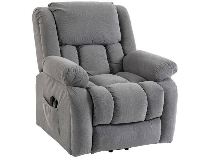 Fauteuil releveur - Electrique massant et chauffant - 93 x 104 x 100 cm - gris moyen