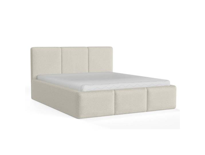 Deine Möbel 24 Polsterbett Foxy 200/200 in Boucle Ecru, Holz, 200x200 cm, Schlafzimmer, Betten, Polsterbetten