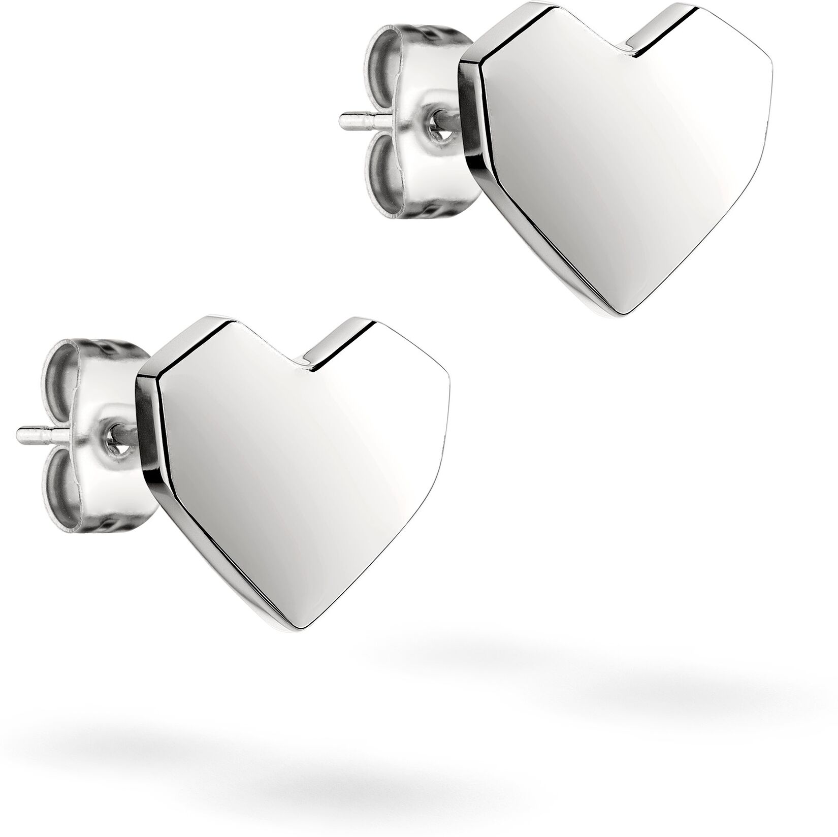 Paar Ohrstecker LIEBESKIND BERLIN "Schmuck Edelstahl Urban Heart Herz", silber (edelstahlfarben), Ohrringe, Damen, Edelstahl