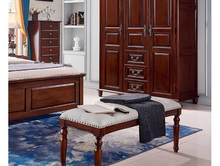 Xlmoebel Polsterhocker Fußhocker Design für Schlafzimmer und Wohnzimmer Sitzbank Sessel (Fußhocker), Made in Europa