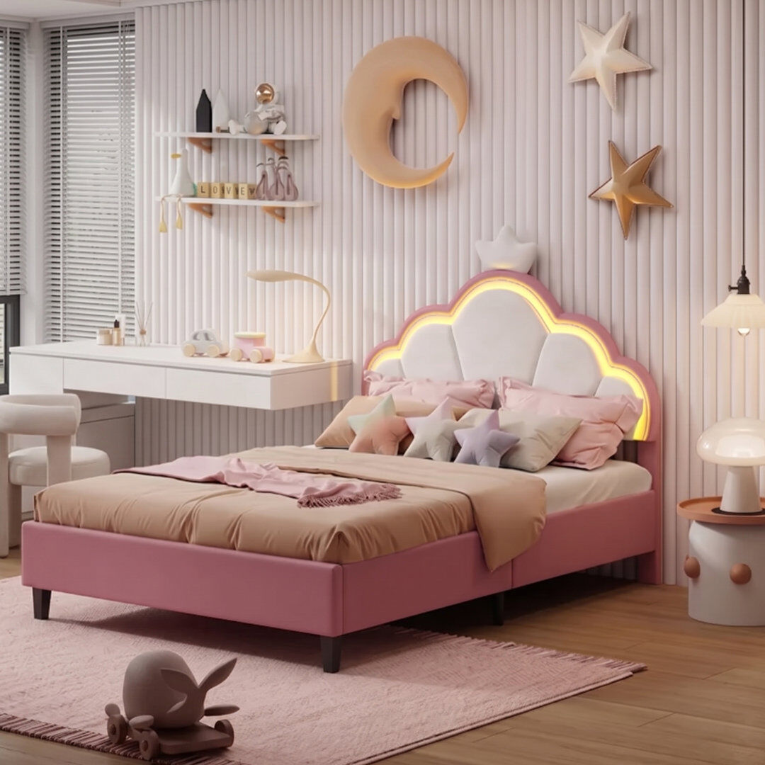 Metro Solid Wood Bed Frame Pink Small Double (4')