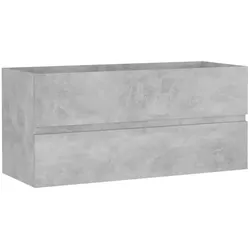Helloshop26 - Moderner eleganter Waschtischunterschrank 100 x 38,5 x 45 cm Holzwerkstoff Betongrau