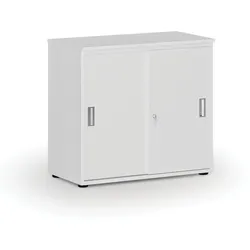 Büroschrank mit Schiebetür PRIMO WHITE, 800 x 420 x 740 mm, weiß