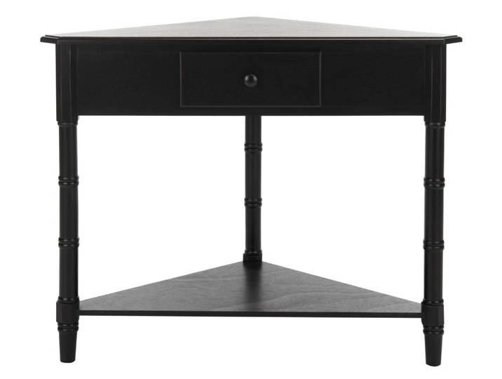 Table d'appoint en bois massif, noir