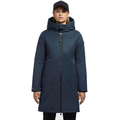 Wintermantel KHUJO "LISAD", Damen, Gr. XXL (44), blau (legion patrol), Web, , ca. Mitte Oberschenkel, Mäntel Wintermantel, elastisches Bündchen am Ärmelfutter