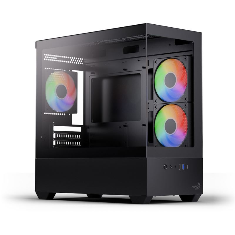Aerocool P300D-G-BK-v1 (schwarz, Tempered Glass x 2)