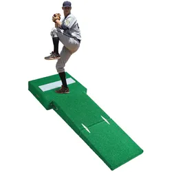 VEVOR Pitching Mound, tragbarer Baseball Pitcher Mound, 77 Zoll Pitching-Trainingsausrüstung (Oudoor / Indoor), Softball-Pitching-Hilfen mit Antifade-Rasen & Pitching-Gummi & Tragegriff