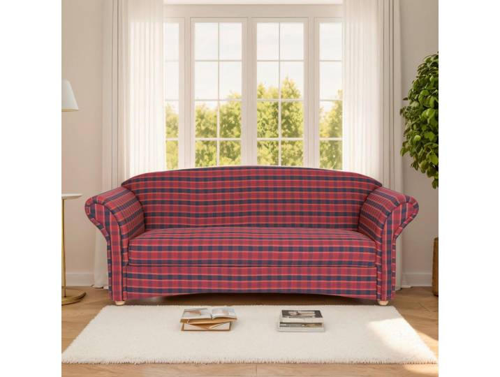 3-Sitzer Loretta ca. 204x83x85 cm, Rot, kariert