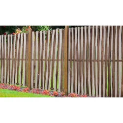 Haselnuss Sichtschutz Zaun - 90 x 180 cm - Flechtzaun aus Haselnuss, naturbelassen - Gartenzaun als Sichtschutz für den Garten